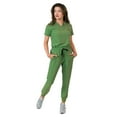 thumbnail image 3 of Medgear Aurora Women's Scrubs Set, V-Neck One Pocket Top with Knit Rib Cuffs Jogger Pants, 3 of 3