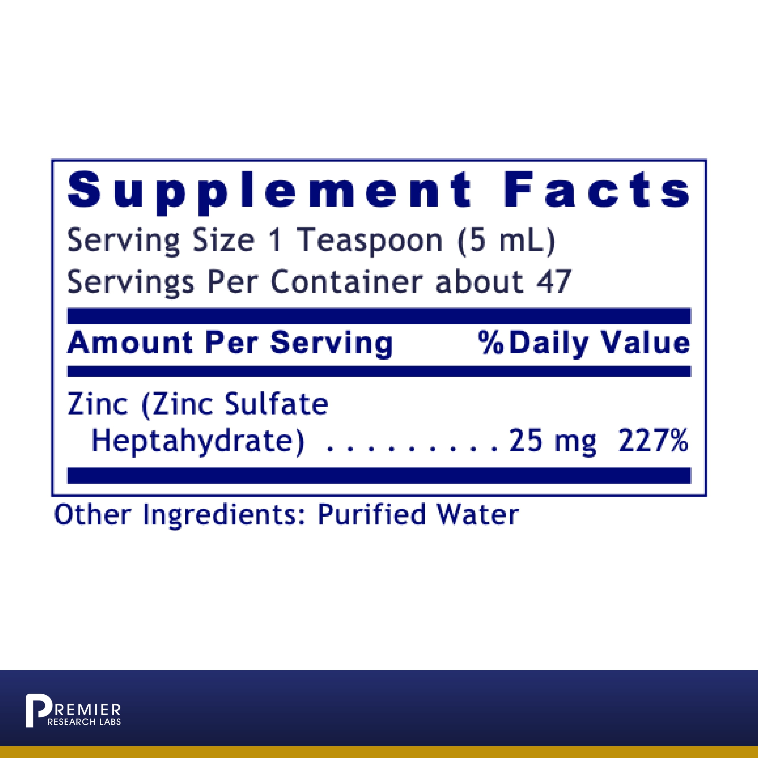 Premier Research Labs Liquid Zinc Ultra - Highly Absorbable Liquid Zinc - Supports Healthy Immune System - Non-GMO, Vegan - 8 Fl Oz (47 Servings)