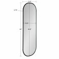 thumbnail image 5 of Kate and Laurel Caskill Modern Oval Mirror, 16" x 48", Black, Capsule-Shaped Accent Mirror for Entryway, Living Room, or Bathroom, 5 of 8