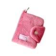 thumbnail image 2 of ZZkhGO Compact Snap Button Keychain Wallet, Solid Color Mini Purse with Ring, Portable Earbud Bag Card Holder for Student Daily Casual Outing Travel, Hot Pink, 2 of 6