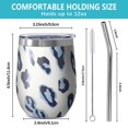 thumbnail image 5 of 12oz Stemless Wine Tumblers White and Blue Of Leopard Print Vacuum Insulated Stainless Steel Travel Tumbler Cups Mug with Lid and Straw for Champaign,Cocktail,Beer with Cleaning Brush, 5 of 5