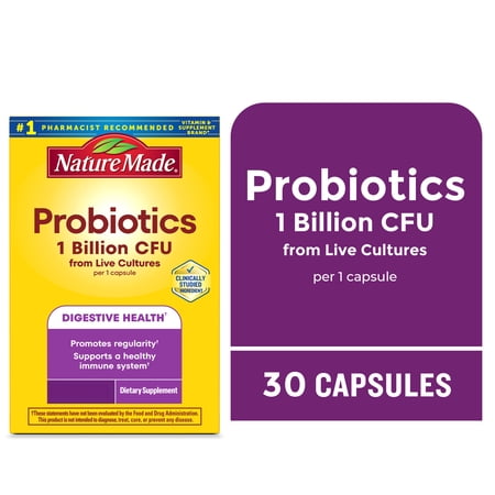 Nature Made Probiotic Capsules 1 Billion CFU From Live Cultures, 30 Count