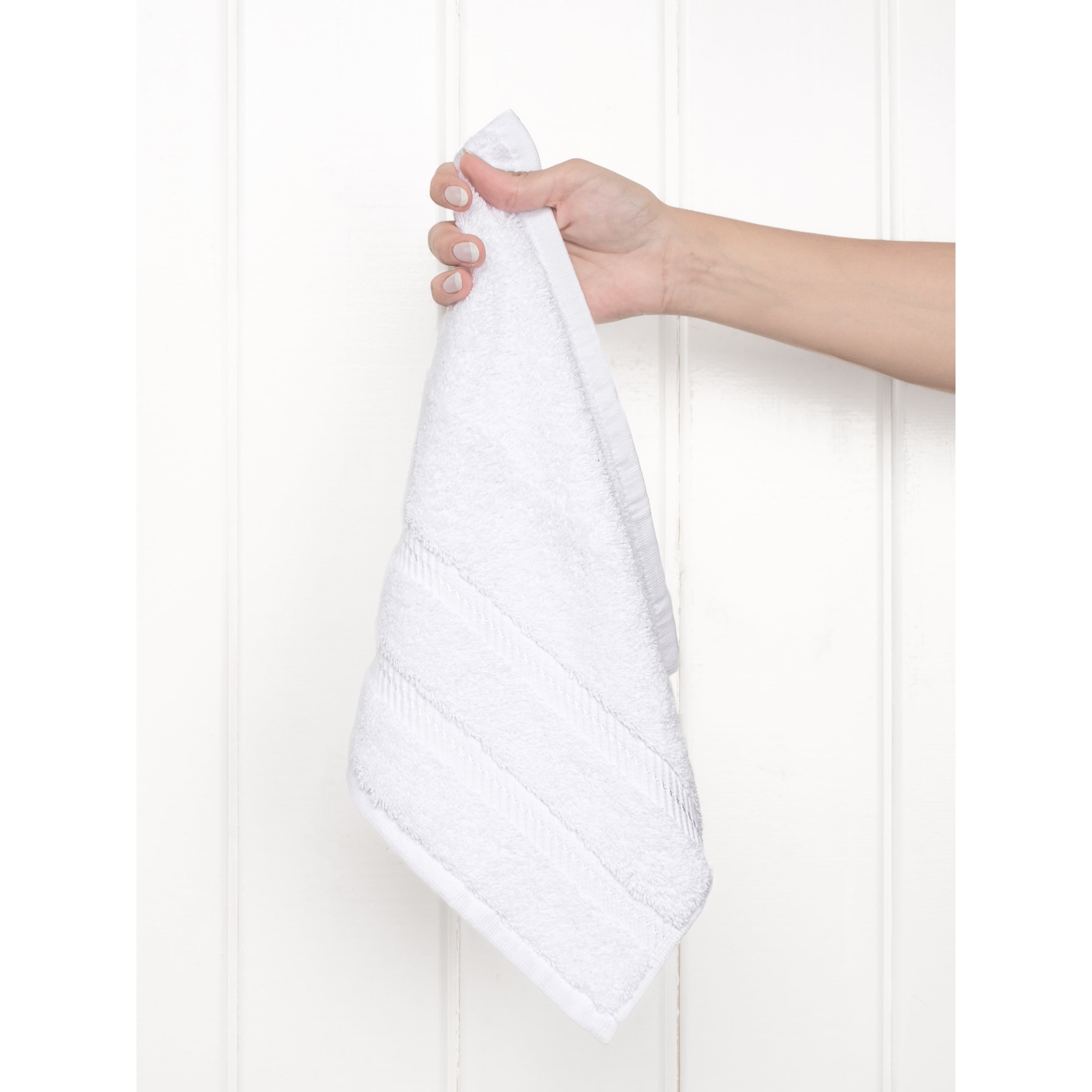 American Soft Linen Luxury 4 Piece Washcloth Set, 100% Cotton Turkish Washrags and Washcloths, White