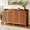 Brown, variant on Fnova 57" Farmhouse Cabinet, Sideboard with Grille-Striped Doors & Raised Countertop, Adjustable Shelves, Inner Rebound Mechanism, for Kitchen/Living Room/Study/Home Office, Easy Assembly