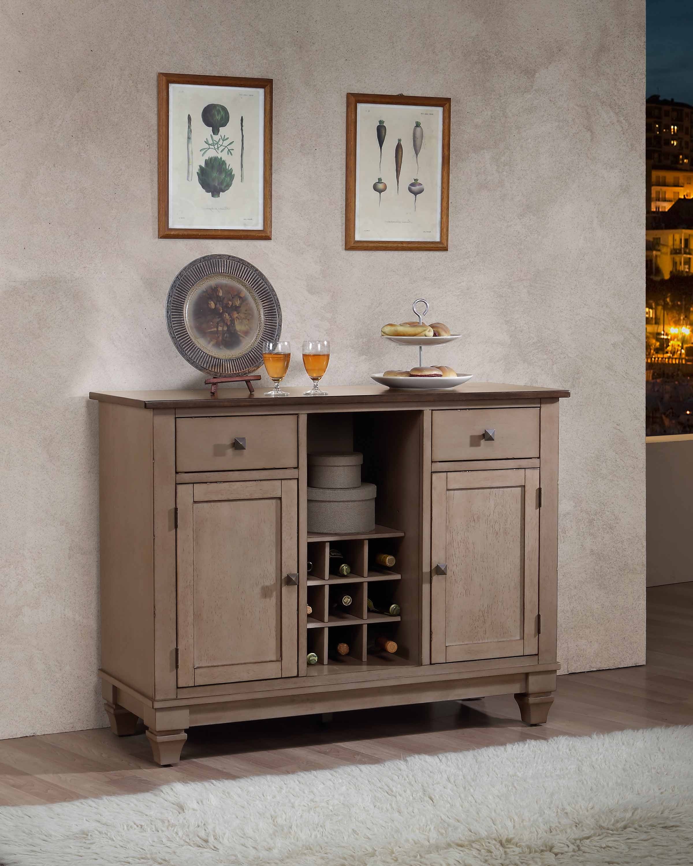 Joanna Sideboard Buffet Server Brown Wood, Transitional