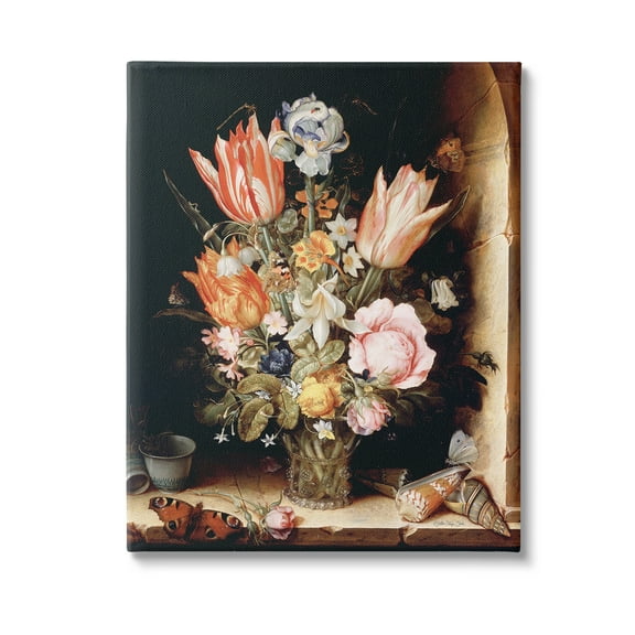 Stupell Industries Classic Bouquet Still Life Botanical & Floral Painting Gallery Wrapped Canvas Art Print Wall Art, 16 x 20