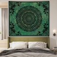 thumbnail image 3 of Boho Mandala Green Tapestry for Bedroom Aesthetic, Hippie Indian Vintage Floral Decor Wall Hanging, Bohemian Ceiling Flower Plants Art Backdrop Wall Tapestries for Dorm Living Room, 3 of 8