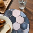 thumbnail image 4 of Round Placemats Abstract Blue Pink Geometric Texture 15 inch Set of 2 Table Mats for Dining Table Modern Art Heat Resistant Non-Slip Kitchen & Home Decorative Place Mat Set, 4 of 8