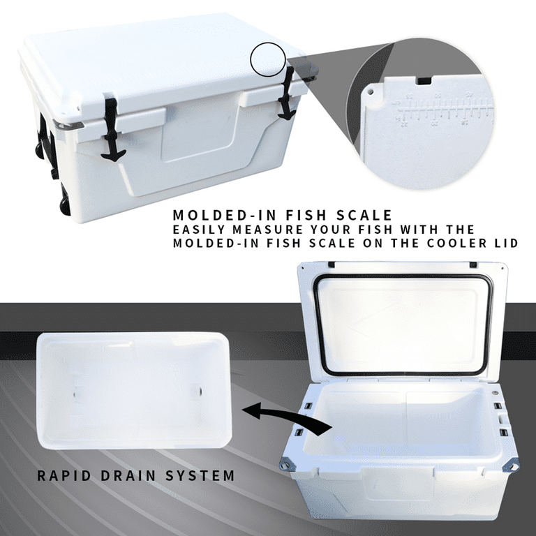 65 Quart Hard Large Cooler Box,Insulation Portable Ice Chest Box