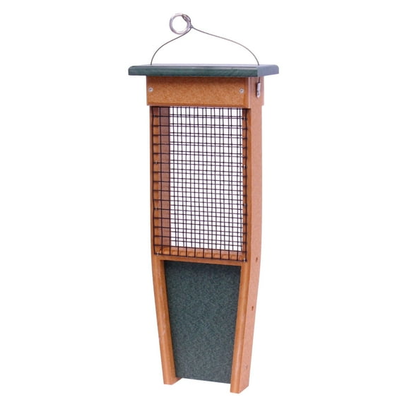 AmishToyBox.com Suet-Cake Bird Feeder - Designed for Pileated Woodpeckers, Nuthatches and Flickers Turf Green and Cedar