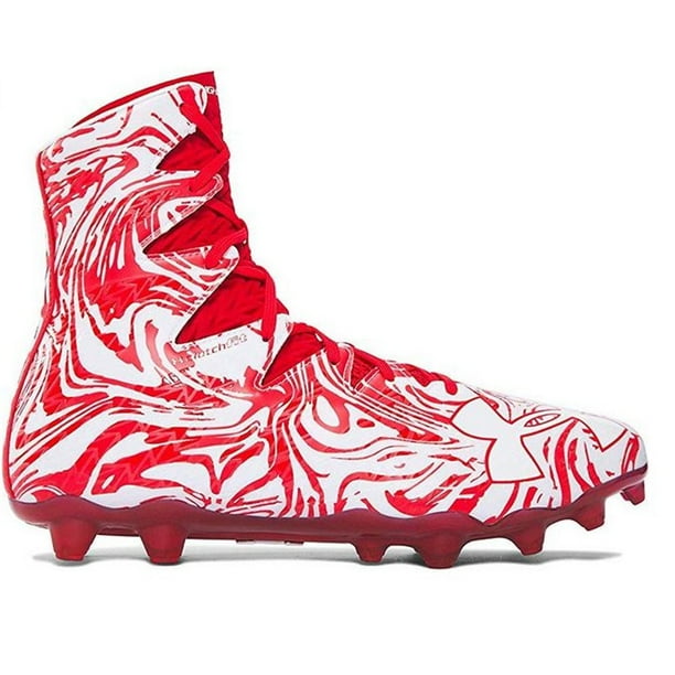 NEW Mens Under Armour Highlight LUX MC Lacrosse Cleats Red/White Sz 10.