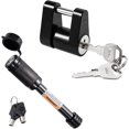 thumbnail image 1 of Hitch Lock Set, Dia 5/8 Inch Trailer Hitch Lock Hitch Receiver Pin Lock for Class III IV 2" and 2-1/2" Receiver, Dia 1/4 Inch Hitch Coupler Lock with 3/4 Inch Span Fits Latch-Type Couplers, 1 of 6