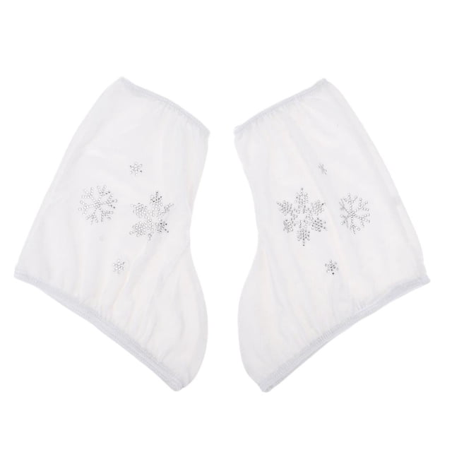 tamizeot 2pcs Ice Skate Boot Covers Protector for Figure Skating Velvet White-XL White XL