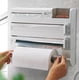 thumbnail image 1 of Genérico Dispensador de Papel de Cocina con 3 Niveles, Organizador de Cocina Montado en Pared, Blanco, 6 en 1 Portarrollos de Pared Despachador de Aluminio, 1 of 8