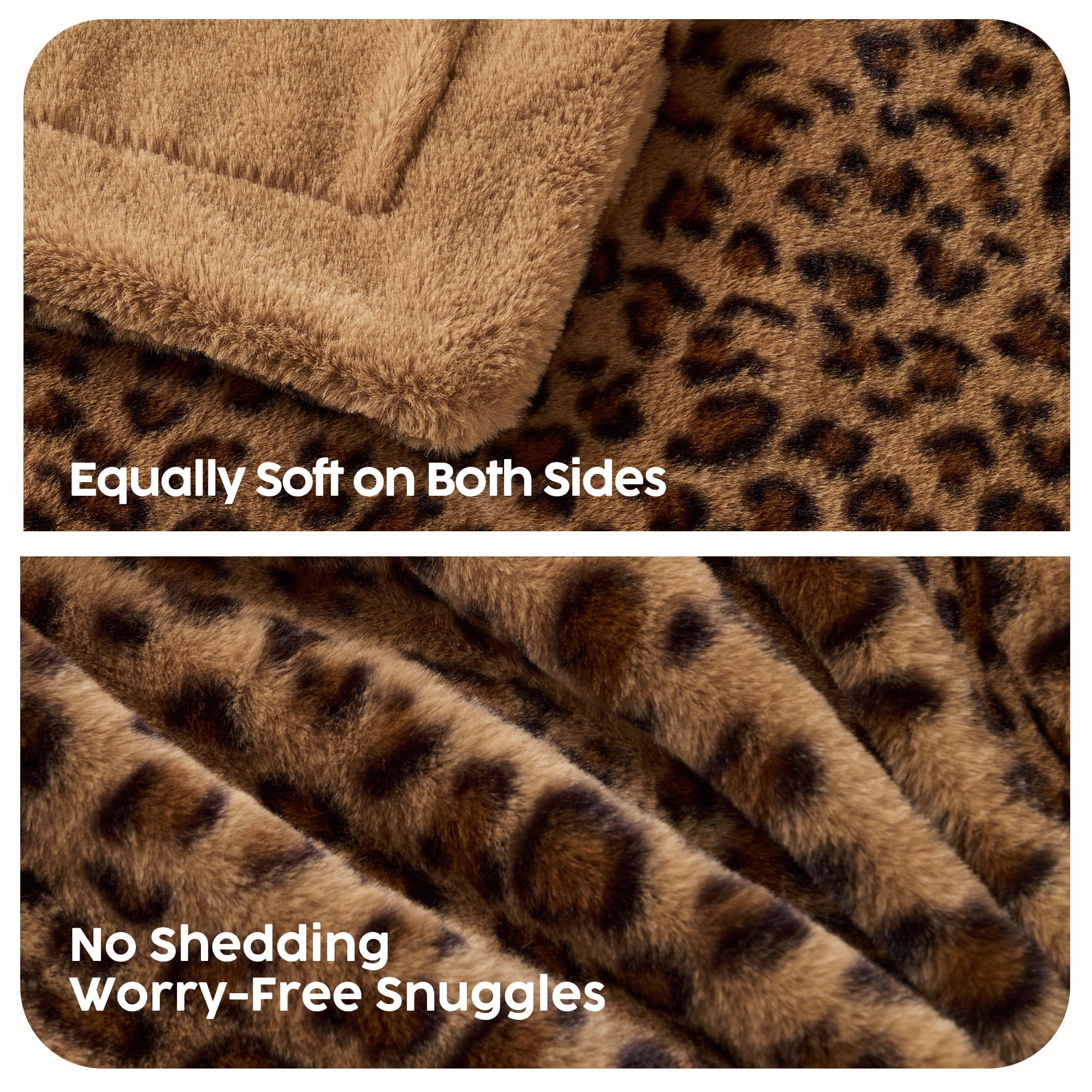 GALMAXS7 Leopard Print Throw Blanket Soft Cozy Fluffy Plush Cheetah Print Blanket for Home Decor,60"x80",Brown