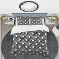 thumbnail image 2 of Designart 'Monochrome Geometric Pattern II' Mid-Century Duvet Cover Set, 2 of 4