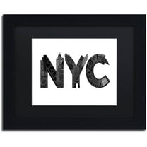 Trademark Fine Art 'NYC' Canvas Art by Robert Farkas, Black Matte, Black Frame