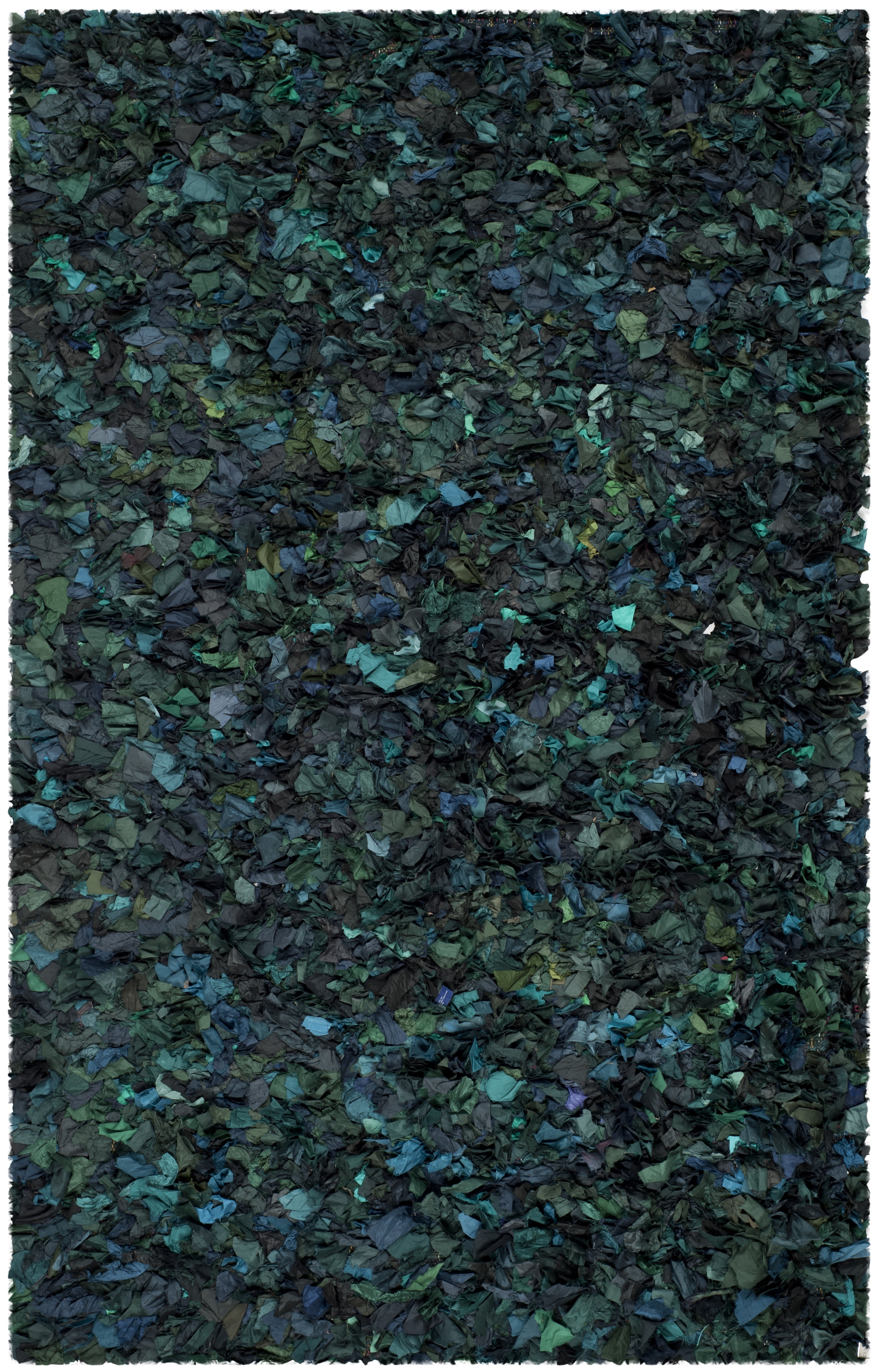SAFAVIEH Rio Cassandra Confetti Polyester Shag Area Rug, Green/Multi, 6' x 9'