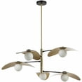 thumbnail image 2 of Dainolite 5 Light Aged Brass & Matte Black Chandelier w/ Opal Glass, 2 of 2