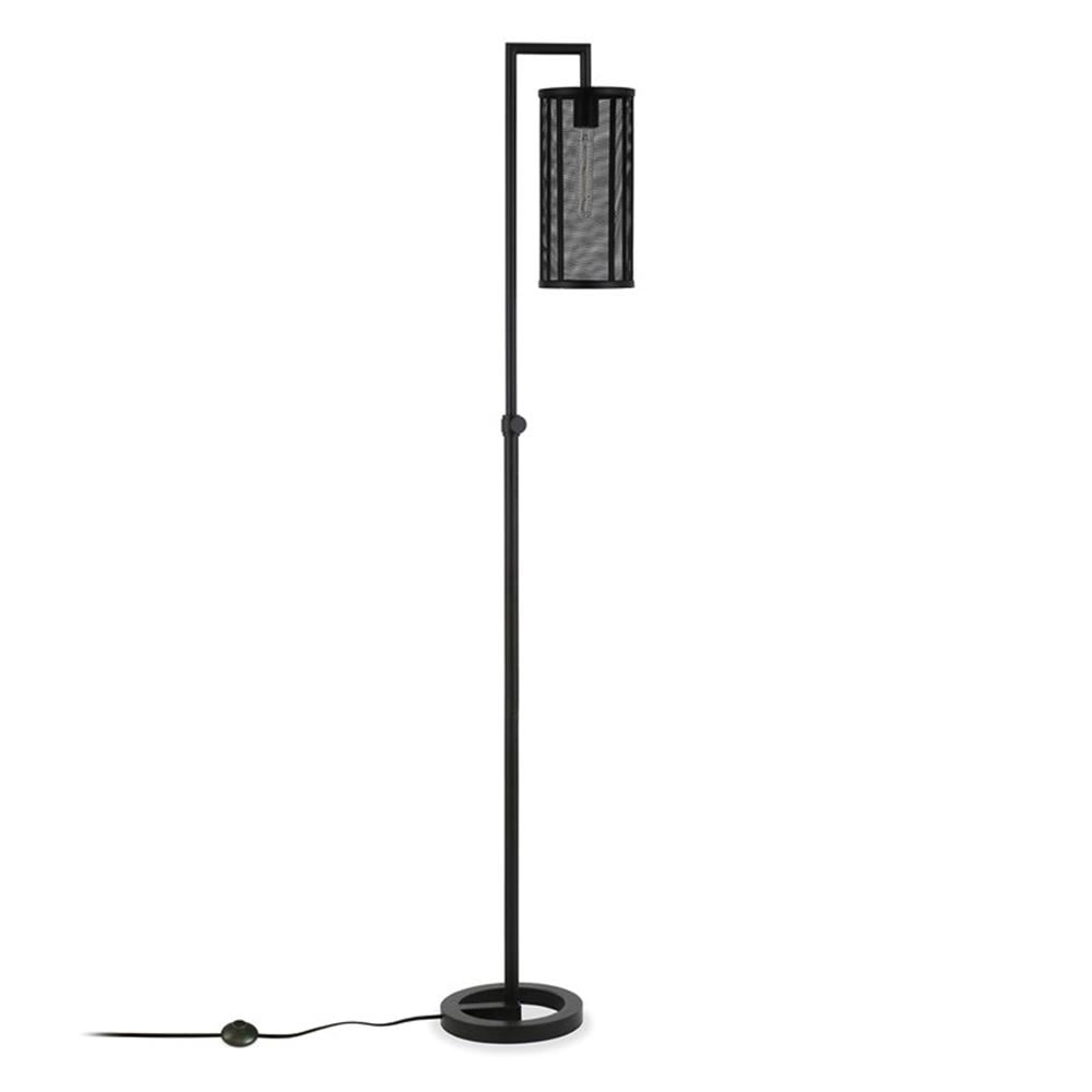 Evelyn&Zoe Industrial Metal Floor Lamp with Metal Mesh Shade
