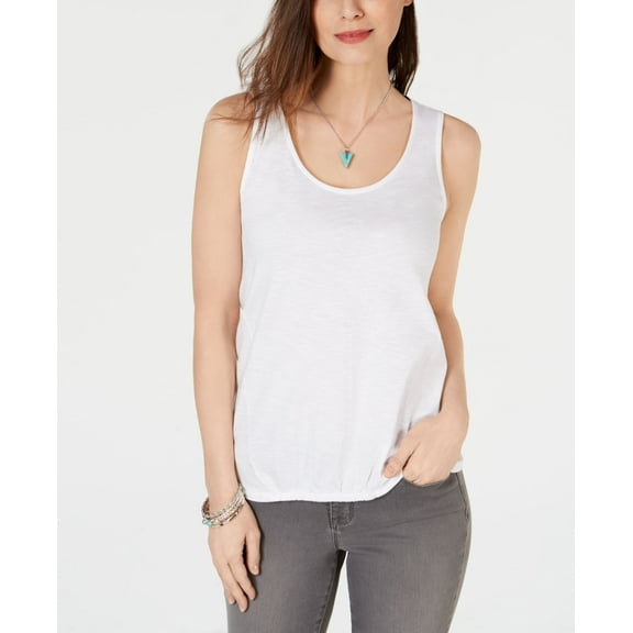 Style & Co Scrunch Front Tank Top Bright White XL