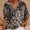Black, variant on Women's V-Neck Floral Print Batwing Sleeve Top - Loose Fit Casual Vacation Blouse for Summer Orange，XL