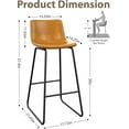 thumbnail image 2 of Bar Stools Set of 3, 30 Inches Counter Height Bar Stools with Back, Modern Faux Leather Barstools with Metal Legs and Footrest, Bar Chairs for Kitchens Island (Whiskey Brown), 2 of 9