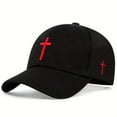 thumbnail image 3 of GBSYEWXS Women Baseball Cap Fashion Cross Print Red Hat Summer, 3 of 3