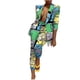 thumbnail image 1 of Conjunto de dos piezas para mujer, estampado suave, manga larga, doble botonadura, escote en V, abrigos de otoño, Tops, pantalones largos de cintura alta, pantalones, traje informal Wmkox8yi bvn1840, 1 of 9