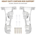 thumbnail image 4 of VOSAREA 2PCS Curtain Rod Bracket Aluminum Alloy Curtain Rod Holder Double Curtain Rod Hooks (White), 4 of 9