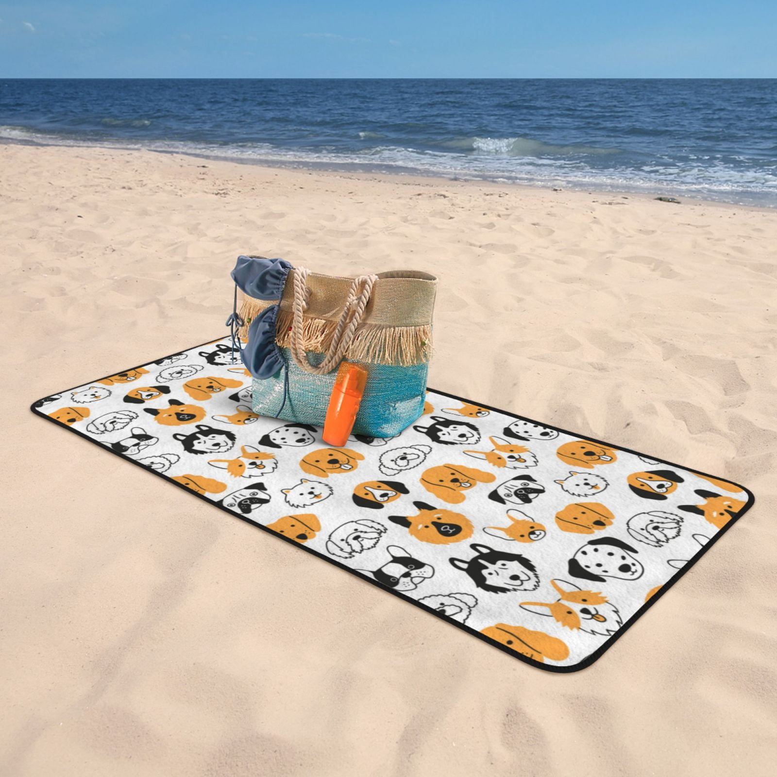 Cotton Bath Towels for Bathroom - Dog Faces Microfiber Quick Dry Towels for Body Bath Sheets, Personalized Beach Towel, Soft Shower Towels for Travel Home Beach 27*55in