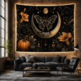 thumbnail image 6 of Moth and Crescent Moon on Black Background, Mysterious Gothic for Nature Lovers, Celestial Art Print, Halloween Gift Tapestry Wall Hanging for Bedroom and Living Room, 6 of 7