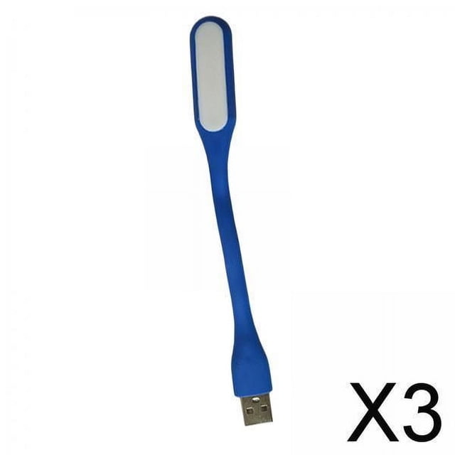 3x Lámpara de Luz LED Flexible Portátil Ajustable para el Cuidado de Los Ojos del Ordenador Portátil Azul 3 piezas Baoblaze
