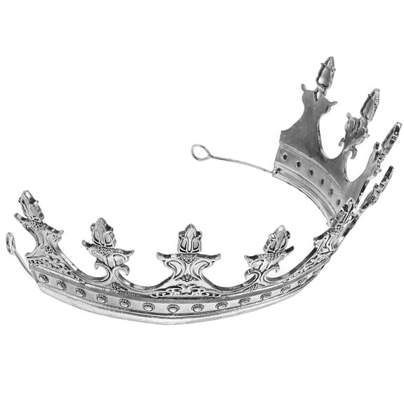 King Crown For Prince Metal Tiaras Medieval Costume Hair Accessories For Prom Party Celebration Halloween Decoration