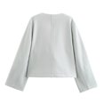 thumbnail image 4 of Abrigo básico de moda para mujer, chaqueta informal de manga larga con cuello de solapa, sin botones, cálida, Otoño e Invierno, 4 of 5