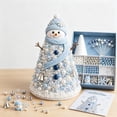 thumbnail image 6 of BingTong DIY Beaded Mini Christmas Tree, 8 Inch Tabletop Cone With Beads and Topper, Relaxing Holiday Ornament Making Activity for Adults, Blue Snowman Figure, 6 of 8