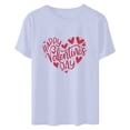 thumbnail image 4 of Cadeau de Saint-Valentin pour Femmes, T-shirt Décontracté à Manches Courtes et Col Rond avec Imprimé Arbre de Noël, 4 of 6