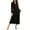 Pure Black, variant on Women Zipper Robe Long Sleeve Loungewear Lightweight Housecoat Full Length Nightgown with Pockets