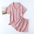 thumbnail image 5 of Women Pajama Sets Summer Pajamas for Women Set Men's And Women's Short Sleeve Pajama Set Lightweight Summer Sleepwear, 5 of 6