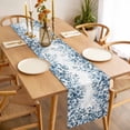 thumbnail image 3 of Blue Green Eucalyptus Leaves Table Runner - 70 Inch Long, Kitchen Dining Table Runner Dresser Scarves, Spring Summer Botanical Farmhouse Decor for Coffee Tables Wedding Party Banquet, 3 of 8