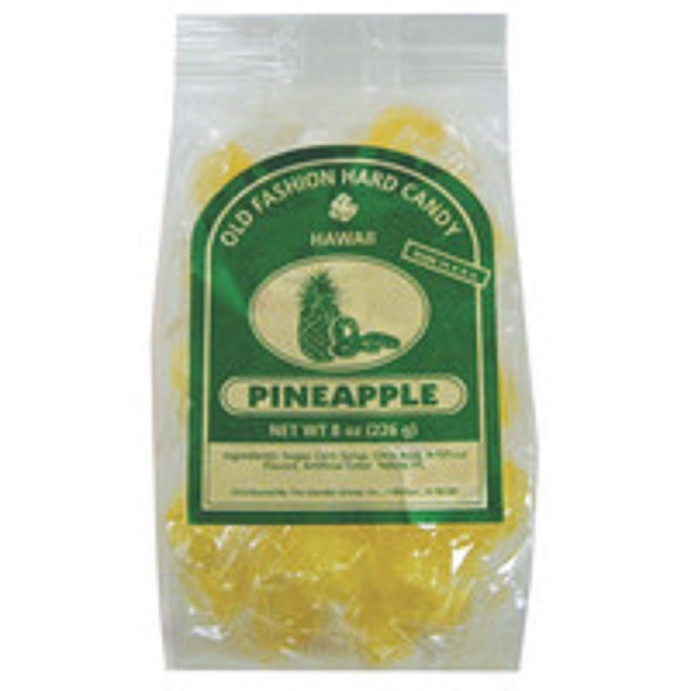 Pineapple Old Fashion Hard Candy Hawaii, 8 Ounce Resealable Bag