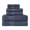 thumbnail image 2 of Superior Aria Turkish Cotton 6-Piece Towel Set, Ultra Soft Heavyweight Towels, Crown Blue, 2 of 6