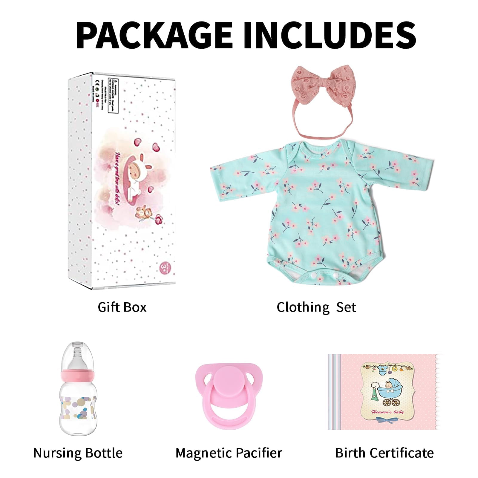 Lifelike Reborn Baby Dolls Girl - Felicia, 17-inch Realistic-Newborn Baby Dolls with Weighted Soft Cloth Body, Real Life Cute Reborn Dolls with Gift Box for Kids Age 3+