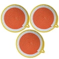 thumbnail image 5 of Yellow Orange Extra Thick Woven Trivet Round Placemats Hot Potholder Mat Heat Resistant - 9.8"x9.8" 1 Piece - Orange / Yellow, 5 of 5
