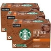 Starbucks Coffee K-Cup Pods, Breakfast Blend Medium Roast, Ground Coffee K-Cup Pods For Keurig Brewing System, 10 Ct K-Cup Pods Per Box (Pack Of 3 Boxes)