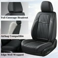 thumbnail image 3 of Coverado Car Seat Covers 2 Seats, Waterproof Faux Leather Front Seat Protectors, Auto Interior Cushions Universal Fit for Most Cars, Black, 3 of 9