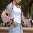 thumbnail image 2 of HNMKIU Wraps Women Elegant Sun Sleeve Arm Thin Long Ice Silk Chiffon Cardigan Wraps Black,One Size, 2 of 8