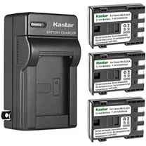 Kastar 3-Pack Battery and AC Wall Charger Replacement for Canon EOS 350D, EOS 400D, EOS Kiss Digital N, EOS Kiss Digital X, EOS Digital Rebel XT, EOS Digital Rebel XTi, FV500, FVM20, FVM30, FVM100