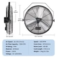 thumbnail image 2 of 24 Inch Wall Mount Fan, 7000 CFM 3 Speeds High Velocity Industrial Fan with 360° Tilt Head, IP44 Waterproof Heavy-Duty Aluminum Blades for Workshop, Warehouse, Greenhouse, Commercial, 2 of 7