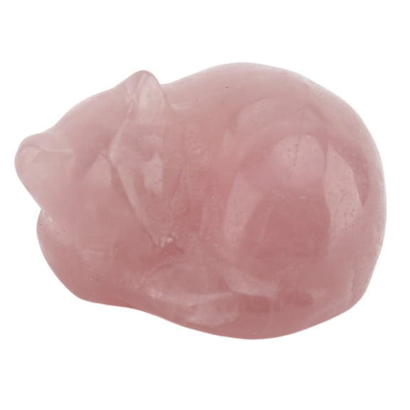 NFTIGB Crystal Sleeping Cat Stone 1.42 inches / 3.6 cm Cute Statue Office Desk Decoration Pink